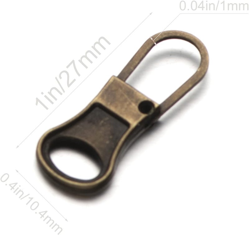 Mizeer Small Zipper Pull Replacement, Perfect for Small Hole Zippers, Detachable Zipper Pull Tab Replacement for Clothing Jackets Boots Purse 4PCS Bronze - Image 2